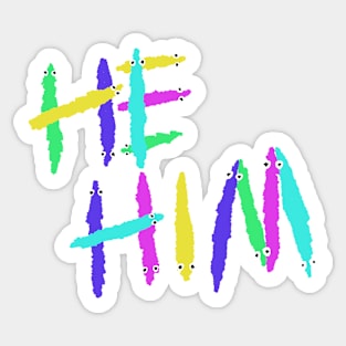 Worm on a string pronoun Sticker